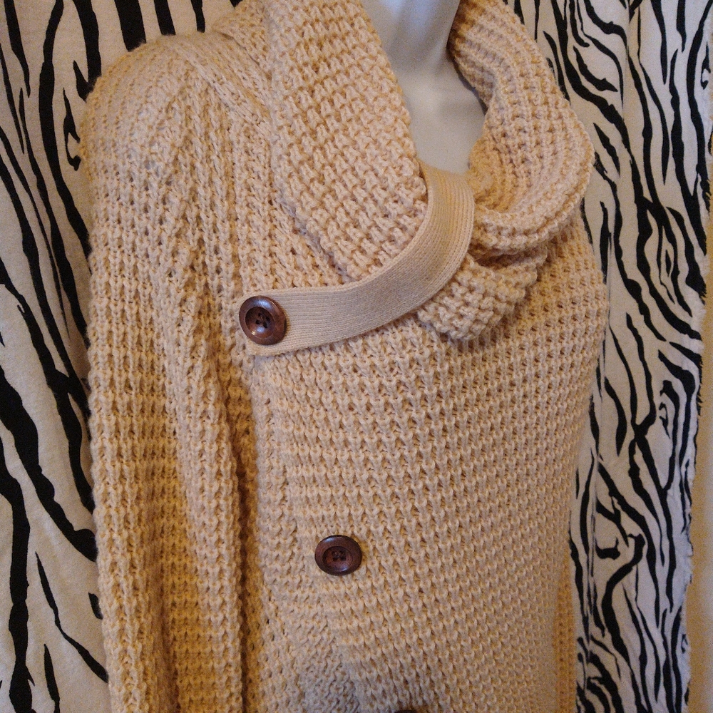 Button Turtle Crowl Neck Asymmetrical Sweater - image 6